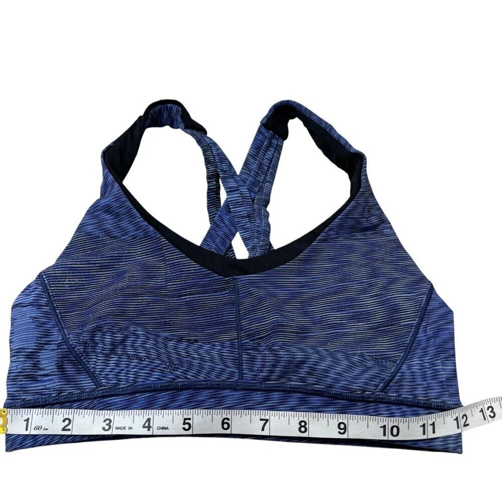 Lululemon Stash N’ Run Bra Size 4 Blue Black Gym Yoga Active Athletic Running - Picture 9 of 11